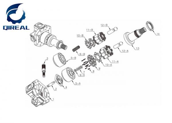 China A6V Handok Hydraulic Pump A6VM55 A6VM86 A6VM107 A6VM160 A6VM172 A6VM200 A6VM250 Repair Parts supplier