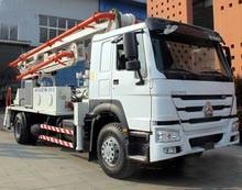 China 6 Wheels Concrete Pump Truck / Cement boom Truck With 125M3 / H High Output supplier