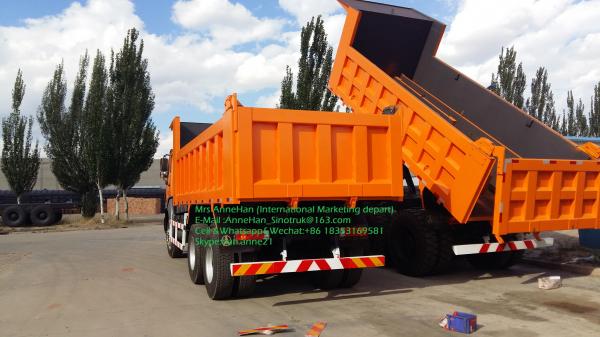 China Beiben NG80 6×4 380hp Dump Heavy Tipper Trucks Orange Color Front Lift supplier
