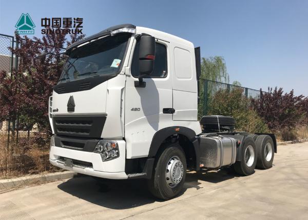 China HOWO A7 420 HP 6X4 Tractor Trailer Truck / Diesel Tractor Truck HF7 Front Axle supplier