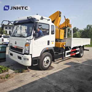 China HOWO Cargo Carrying Crane Truck 290HP Belt Ladder 5-Ton Railboard Flat Plate Cargo Truck supplier