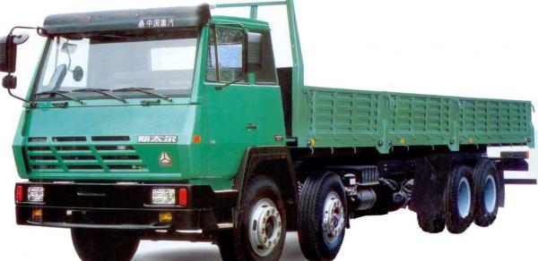 China ZZ1316M4669V SINOTRUK STEYR Heavy Duty Cargo Truck 8X4 Green Red And Blue Color supplier