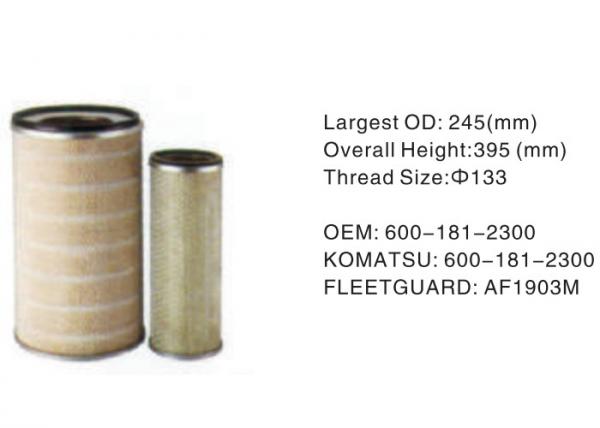 China Height 395mm Hydraulic Oil Filter Assembly 600-181-2300 OD 245mm supplier