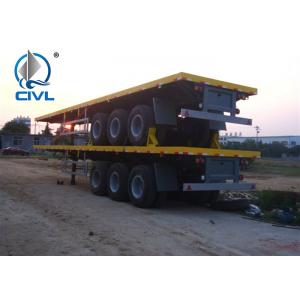 China 3 Axles 40 Feet Mechanical Equipment Hydraulic Flatbed Semi Trailer Polyurethane Paint supplier