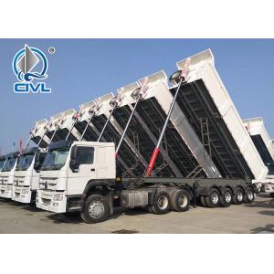 China CIMC Semitrailer Rear 50 Ton 4 Axle Dump Semi Trailer Trucks With Front Lifting supplier