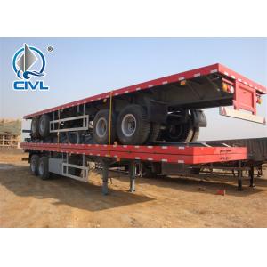 China Flatbed Transport Semi Trailer Trucks 2 Axle Four Double Container Trailer supplier