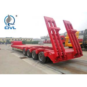 China Low Bed 50 Ton Semi Trailer Trucks 3 Axles Gooseneck Drop Deck supplier