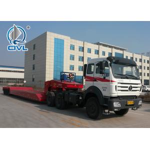 China new Low Bed Semi Trailer 2 Axle 3 Axle 4 Axle Gooseneck Hydraulic Detachabke flatbed Simetrailer supplier