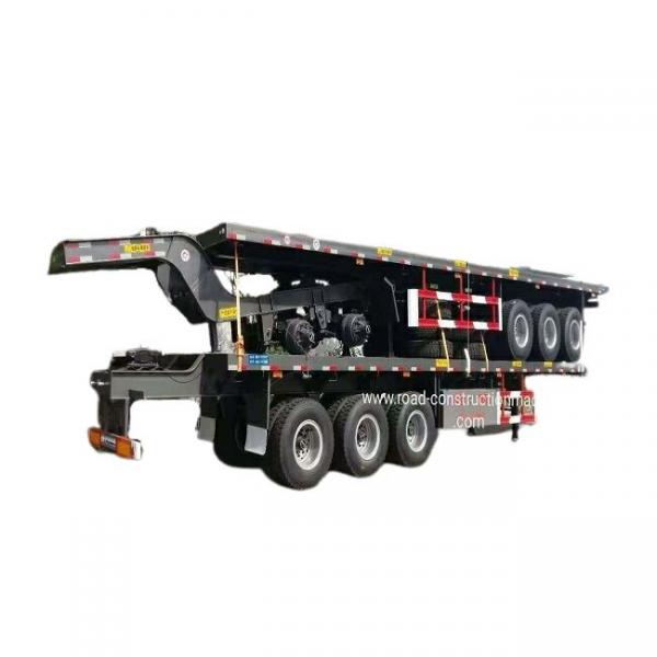 China 100 Ton 8 Axles Q345B 40ft Carbon Steel Flatbed Trailers supplier
