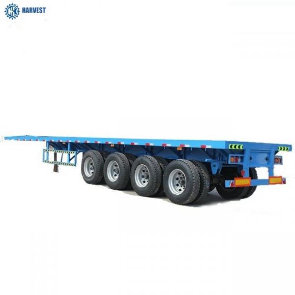 China 13000×2500×1490mm 4 Axles 60 Ton Payload 40ft 45ft Flatbed Container Trailer supplier