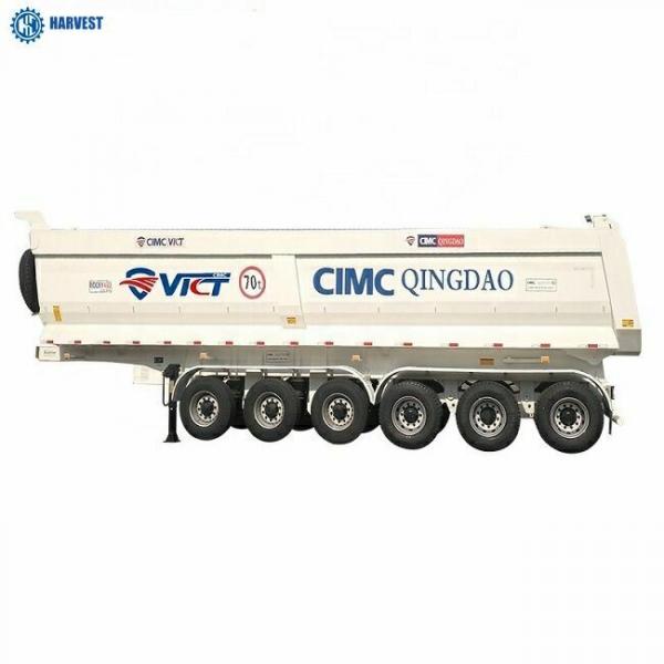 China 6 Axles 40m3 Payload 70 Ton U Shaped Hydraulic Dump Trailer With Hyva Cylinder supplier