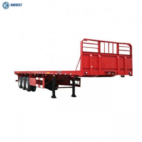 China Landing Gear 28 Ton 3 Axles 40ft Flatbed Heavy Duty Semi Trailer With Front Board supplier