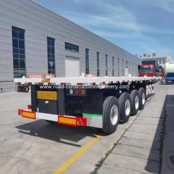 China Q345B Steel 60 Ton Flatbed Semi Trailer Shipping Container 12.00R22.5 Tire supplier