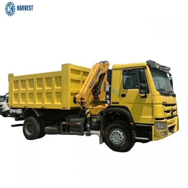 China Sinotruk Howo 266hp 4×2 SQZ105-3 Dump Truck Mounted 5 Ton Crane Truck supplier