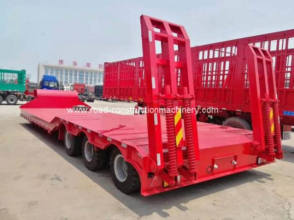 China Steel Q345 CCC 60 Ton 3 Axle Low Bed Trailer With Mechanical Ladder supplier