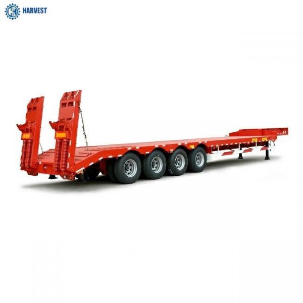 China Weight 10000kg 4 Axles Max Payload 80 Ton Lowbed Heavy Duty Semi Trailer supplier