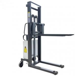 China Montacargas Electrico 1500 kg 1 Ton Mini Small Forklift Pallet Lifter Semi Eelectric Stacker supplier