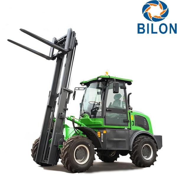 China Off Road Diesel Forklift Truck 3 Ton Rated Loading Capacity With Four Wheel Drive supplier