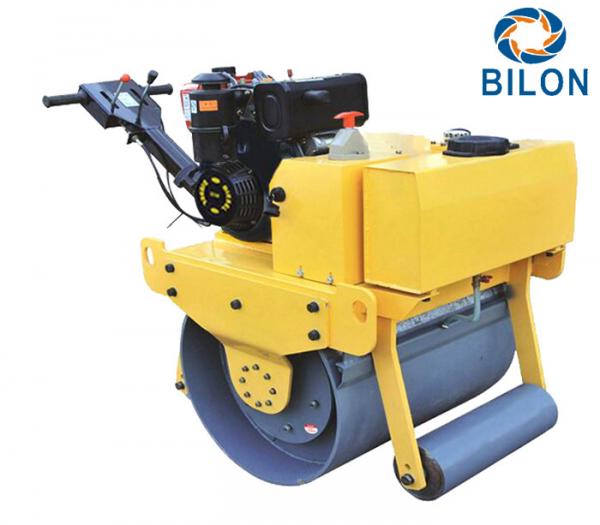 China Yellow 9HP Walking Behind Small Road Single Drum Roller Travel Speed 0-4km/h supplier