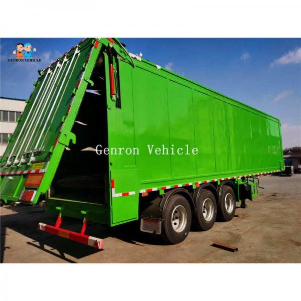 China 3 4 Axles Van Type Container Crawler Dump Semi Trailers With Automatic Conveyor Belt supplier