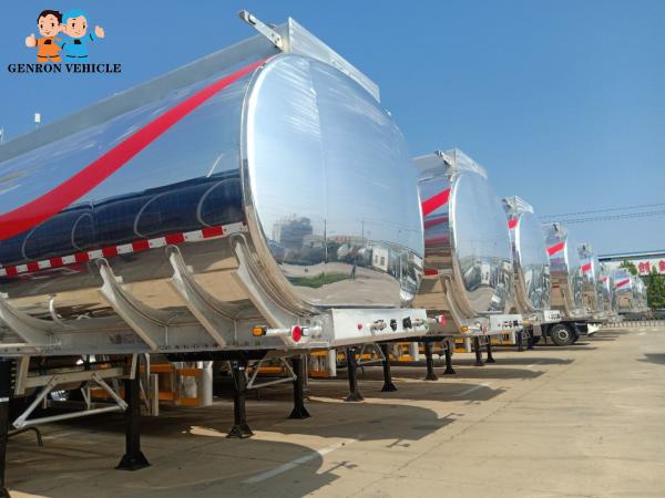 China 3 Axles 42000L Beautiful Mirror Aluminum Liquid Tanker Trailer Exported To Saudi Arabia supplier