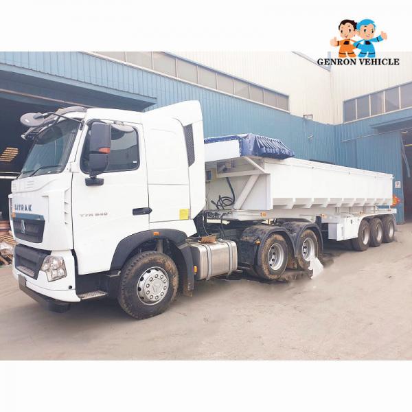 China 3 Axles 60T Side Tipper Semitrailer With Automatic Cord Export To Tanzania, Zambia, Ghana ,etc supplier