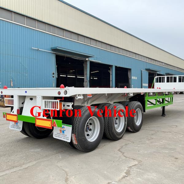 China 3 Axles Cement Bag Container Semi Trailer Trucks Flat Bed Container Export To Zambia supplier