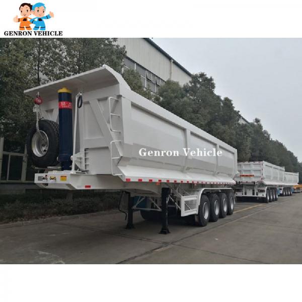 China 4 Axles 10M Heavy Duty Steel Semi Truck Dump Trailer With Air Suspension supplier