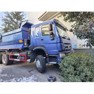 China Full DriveLow Fuel Consumption 380HP Blue HOWO Tipper Truck RHD 6×6 10wheels supplier