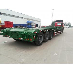 China 60T 100T 3 Axle Lowbed Semi Trailer , Hydraulic Extendable Lowboy Trailer supplier
