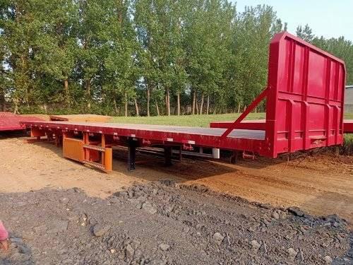 China 12.5m 3 Axles 40FT Second Hand Semi Trailers Low Flatbed Semi Trailer ISO Certification supplier