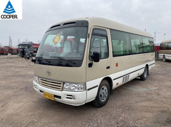 China 20 Seats Mini Toyota Used Coaster Bus With 2TR Gasoline Engine supplier
