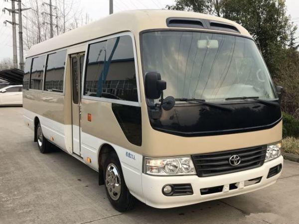 China 23 Seats 2013 Year Used Toyota Coaster Bus Used Mini With 3TR Engine Gasoline Left Hand Steering supplier