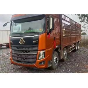 China 2nd Hand Lorry Orange Color 12 Meters 8×4 Drive Mode Yuchai Engine 6 Cylinders 420hp 2021year Dongfeng Cargo Truck supplier