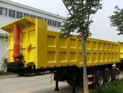 China 3 Axles Used Truck Trailers , Used Tipper Trailer With 45 Ton Payload supplier