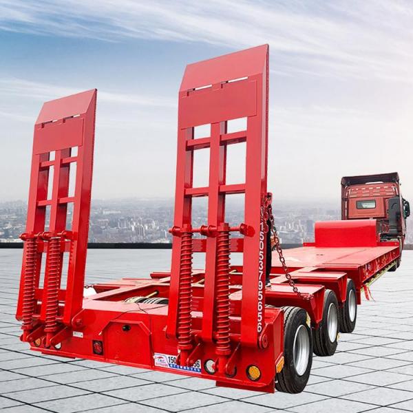 China 50 Ton Payload 3 Axles Lowbed Semi Truck Trailer supplier