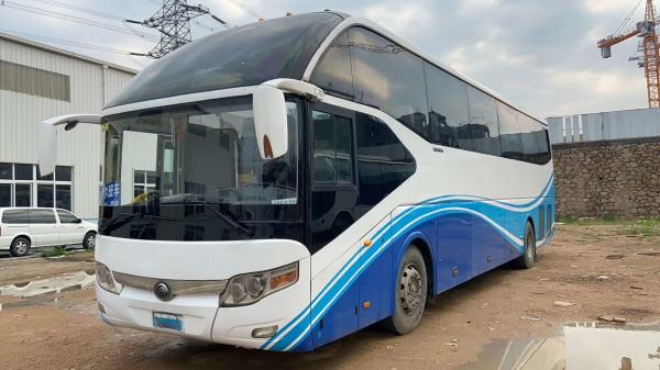 China 55 Seats 6 Tire 6050mm Wheelbase Used Yutong Buses Left Hand Drive Nude Packing Double Doors with ABS supplier