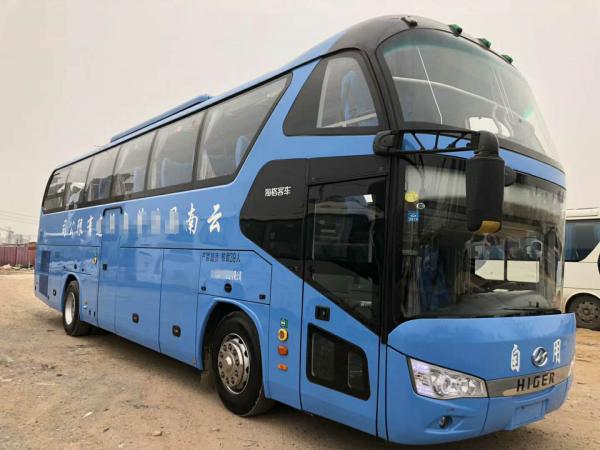 China Current New Arrival Used Higer Coach Bus 39 Seats Diesel Blue A Layer An Half Wechai Run Good supplier