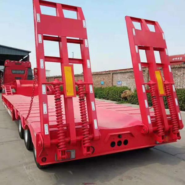 China Hydraulic Extendable 3 Axle 60 Ton Low Body Low Bed Trailer 100 Ton Lowboy Semi Trailer supplier