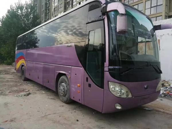 China Left Hand Steering Used 55 Seater Bus 2011 Year 6120HY19 Purple With Leather Seats supplier