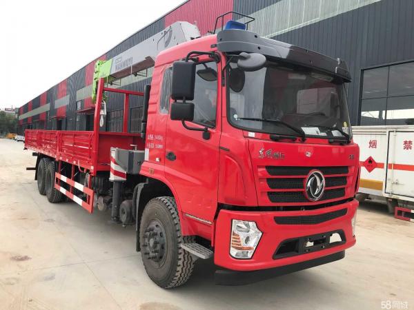 China Second Hand High Quality Red Dongfeng 6X4 Crane Truck With Cheap Price supplier