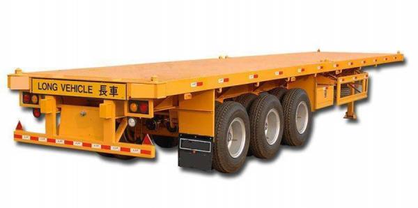 China Steel Flatbed Semi Trailer With 12R22.5 Triangle Tire 40 Feet Container Transport supplier