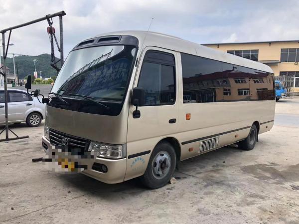 China Toyota Mini Used Coaster Bus With Left Passenger Door 23 Seats 1Hz Diesel Engine supplier