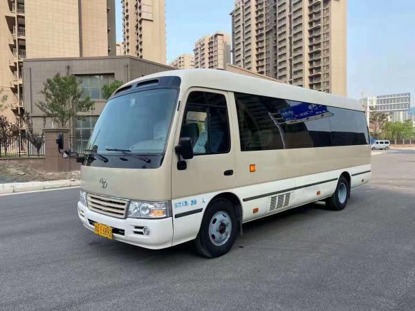 China Used Coaster Bus 2TR Engine 20 Seats Mini Bus Toyota Coaster Left Hand Drive Fully Automatic Door supplier