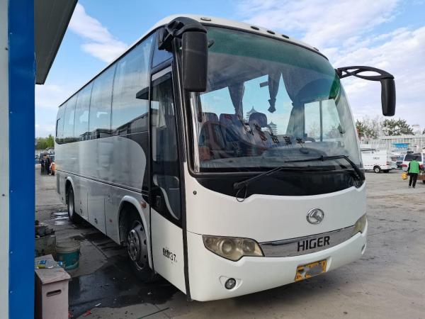 China Used Higer Bus KLQ6856 37 Seats Steel Chassis Rear Yuchai Engine Left hand Drive Good Condition with AC supplier