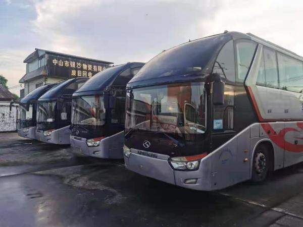 China Used Kinglong Bus 55 Seats Double Windshield Used Tour Bus Low Kilometer Airbag Chassis supplier