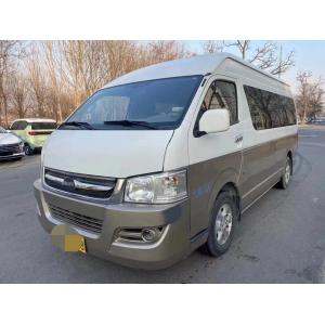 China Used Shuttle Vans 15 Seats Higer Minibus KLQ6540 External Swinging Door Champagne Color Front Engine supplier