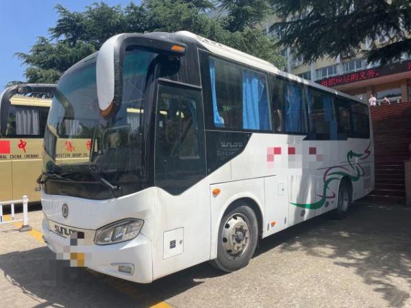 China Used Sunlong Bus SLK6873 39 Seats 2016 Rear Diesel Engine Steel Chassis Yuchai 162kw Used Coach Bus for Africa supplier