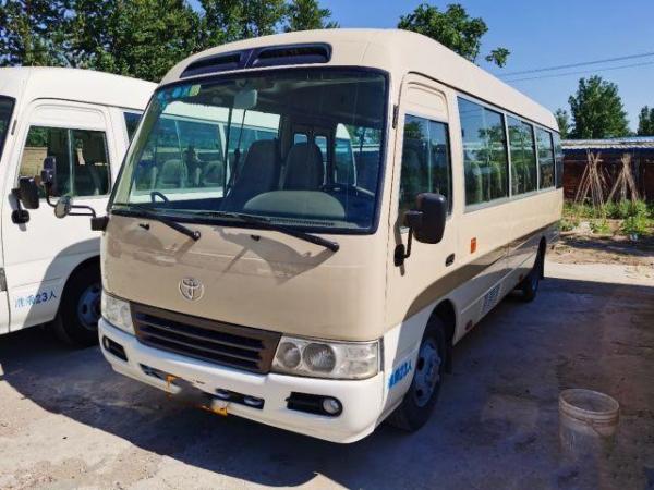 China Used Toyota Coaster 17-30 Seater 7m Length Luxury Seats Desks Gasoline LHD 2017 Japan Used Good Condition supplier