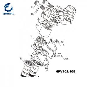Construction Machinery Parts HPV102/105 Hydraulic Pump Parts For EX200-5/6 Excavator